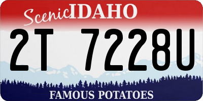 ID license plate 2T7228U