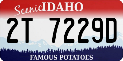 ID license plate 2T7229D