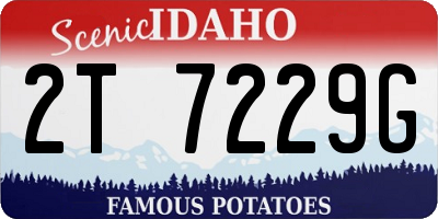 ID license plate 2T7229G