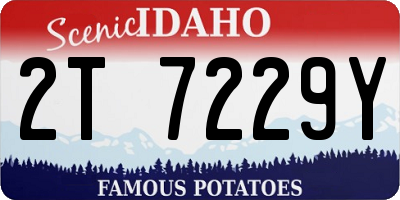 ID license plate 2T7229Y