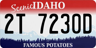 ID license plate 2T7230D