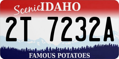 ID license plate 2T7232A