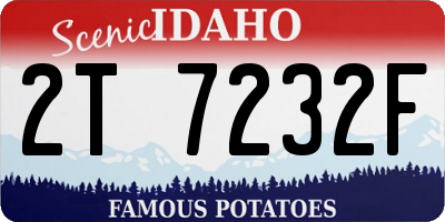 ID license plate 2T7232F