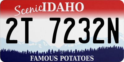 ID license plate 2T7232N
