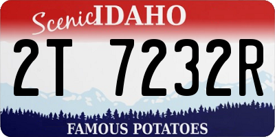 ID license plate 2T7232R