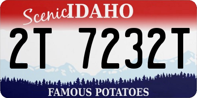 ID license plate 2T7232T