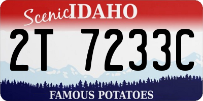 ID license plate 2T7233C