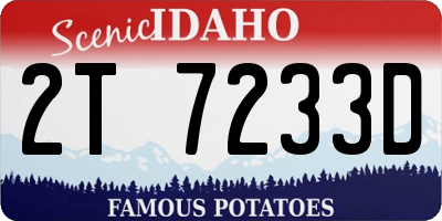 ID license plate 2T7233D