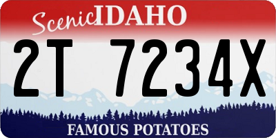 ID license plate 2T7234X