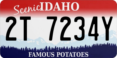 ID license plate 2T7234Y