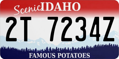 ID license plate 2T7234Z