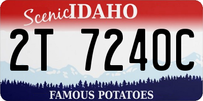 ID license plate 2T7240C
