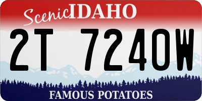 ID license plate 2T7240W