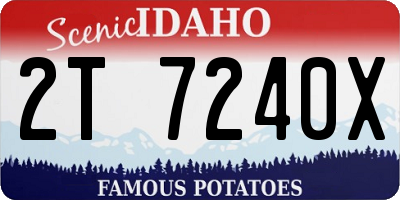 ID license plate 2T7240X