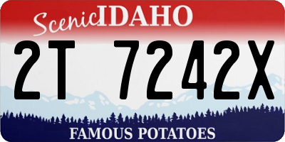 ID license plate 2T7242X