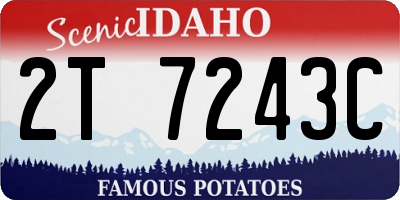 ID license plate 2T7243C