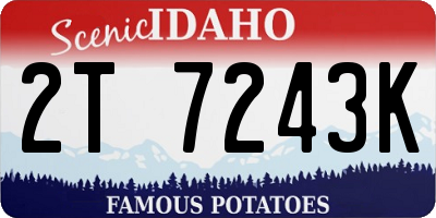 ID license plate 2T7243K