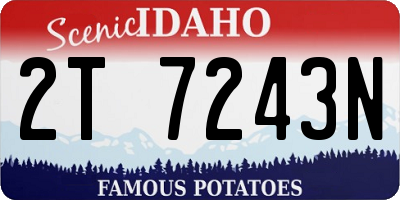 ID license plate 2T7243N
