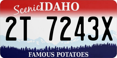 ID license plate 2T7243X