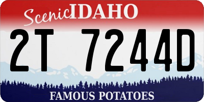 ID license plate 2T7244D