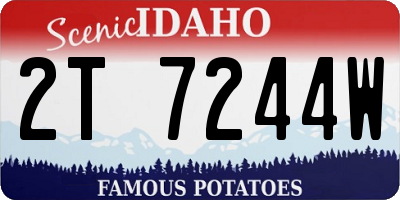 ID license plate 2T7244W