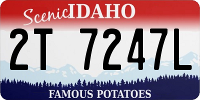 ID license plate 2T7247L