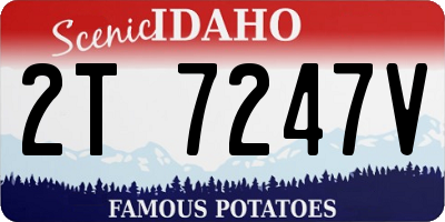 ID license plate 2T7247V
