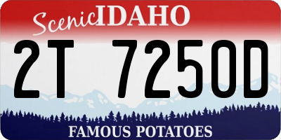 ID license plate 2T7250D