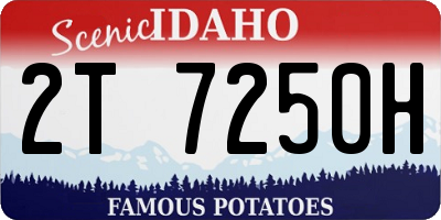 ID license plate 2T7250H