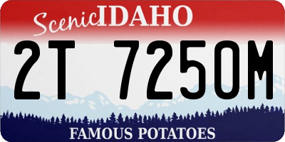 ID license plate 2T7250M