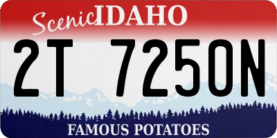 ID license plate 2T7250N