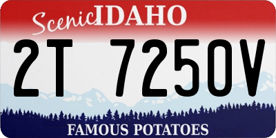 ID license plate 2T7250V