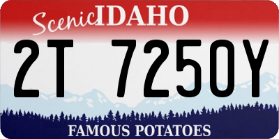 ID license plate 2T7250Y