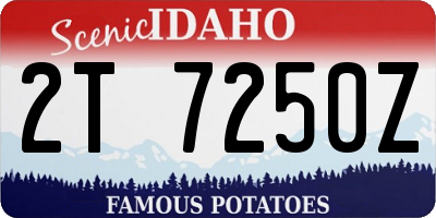 ID license plate 2T7250Z