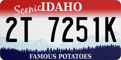 ID license plate 2T7251K