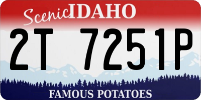 ID license plate 2T7251P