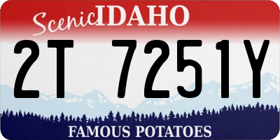 ID license plate 2T7251Y