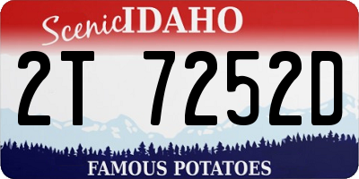 ID license plate 2T7252D
