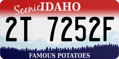 ID license plate 2T7252F