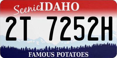 ID license plate 2T7252H