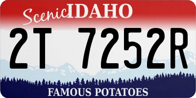 ID license plate 2T7252R
