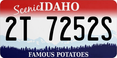 ID license plate 2T7252S