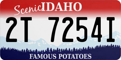 ID license plate 2T7254I