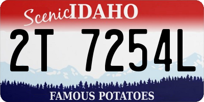 ID license plate 2T7254L