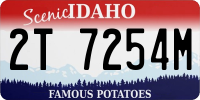 ID license plate 2T7254M
