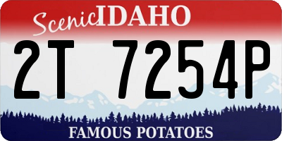 ID license plate 2T7254P