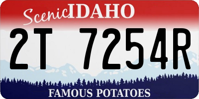 ID license plate 2T7254R