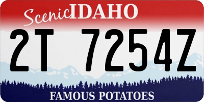 ID license plate 2T7254Z