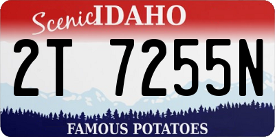 ID license plate 2T7255N