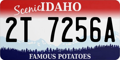 ID license plate 2T7256A